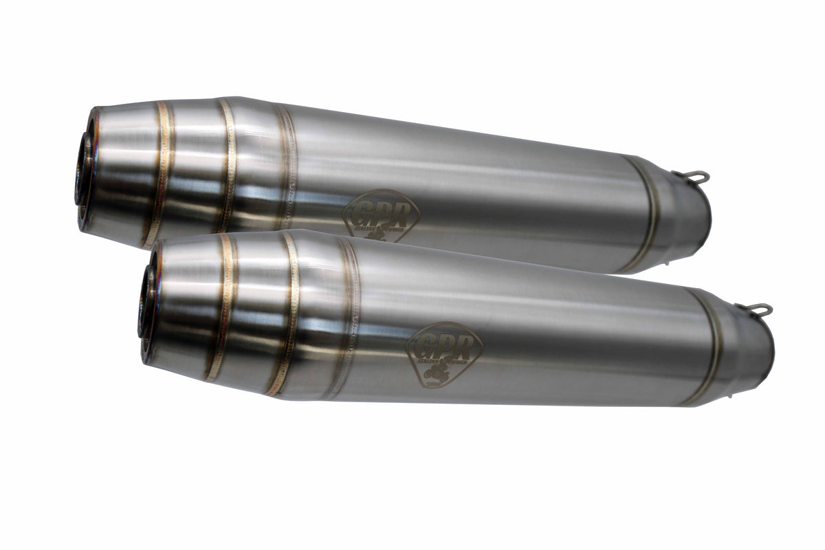 GPR exhaust Bmw K 1100 Lt 1992-1999, Deeptone Inox Cafè Racer, Dual universal Homologated legal silencer kit, including removable db killer, without l - GPR Exhausts