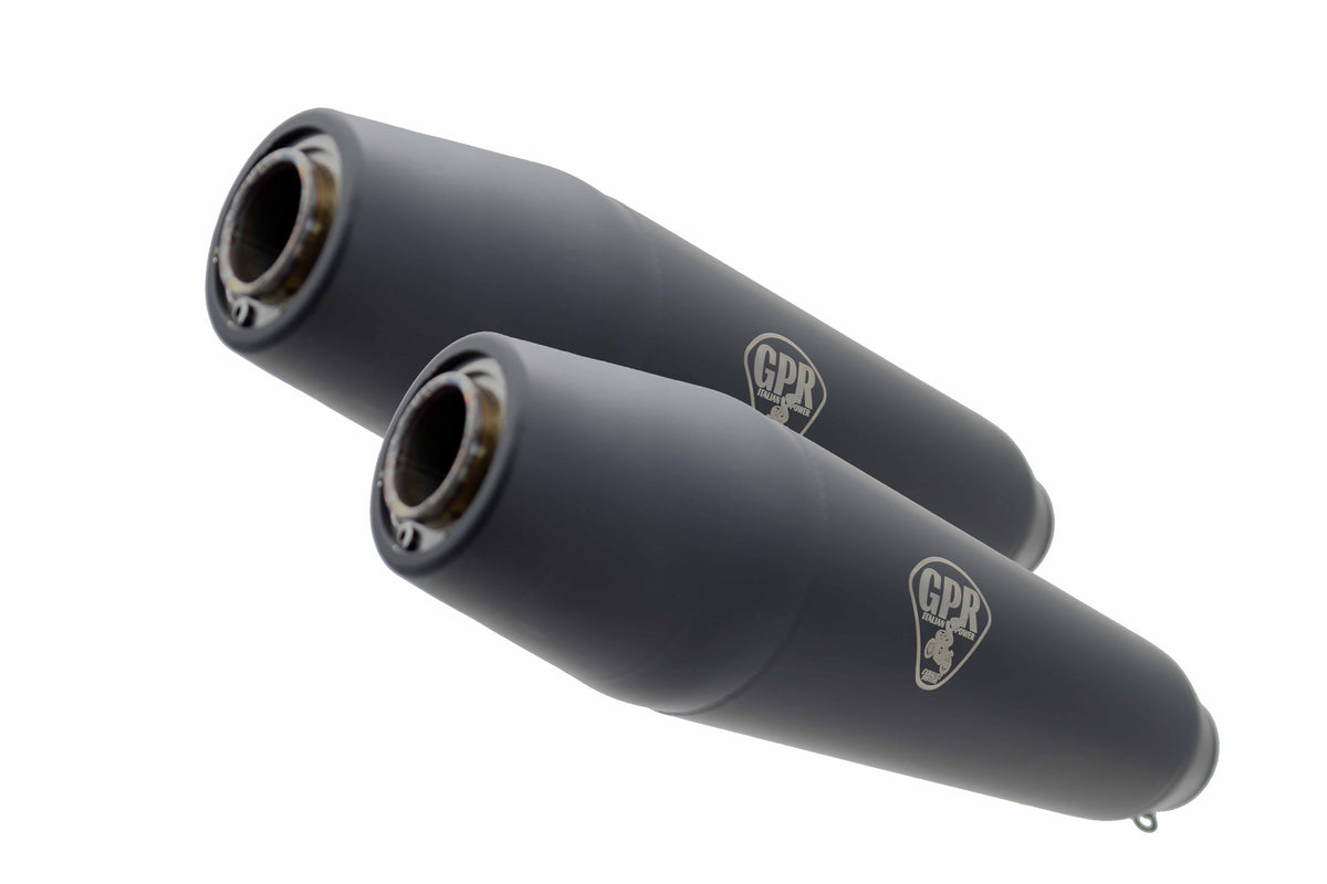GPR exhaust Yamaha Xj 600 Diversion 1991-2001, Deeptone Black Cafè Racer, Dual universal Homologated legal silencer kit, including removable db killer - GPR Exhausts