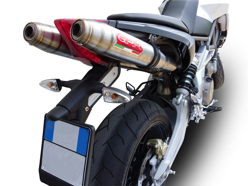 GPR exhaust Aprilia Dorsoduro 750  2008-2016, Deeptone Inox, Dual racing slip-on exhaust including link pipes - GPR Exhausts