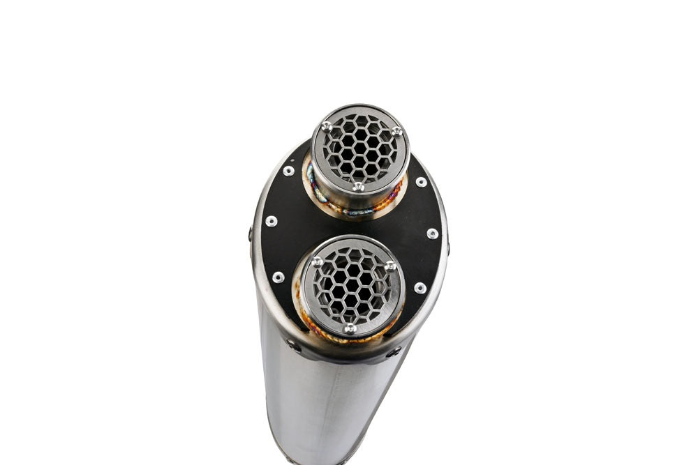GPR exhaust Honda Africa Twin XRV 750 RD07 1993-2003, Dual Inox, Homologated legal slip-on exhaust including removable db killer and link pipe - GPR Exhausts