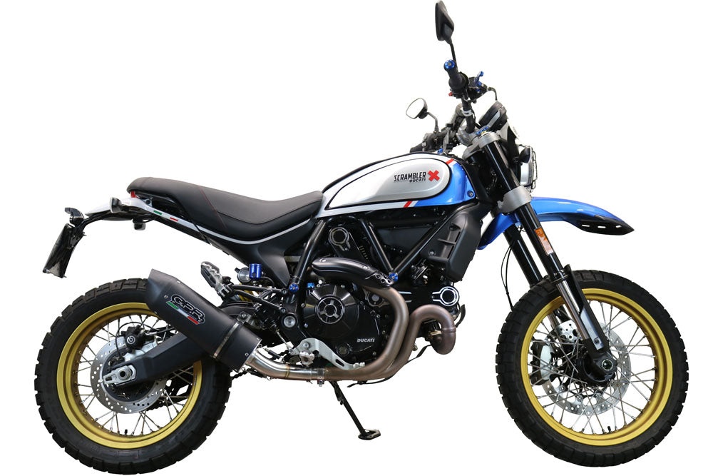 GPR exhaust Ducati Scrambler 800 Desert Sled -DS Fasthouse 2021-2024, Furore Poppy, Slip-on exhaust legal for UK and non-EU markets including link pip - GPR Exhausts