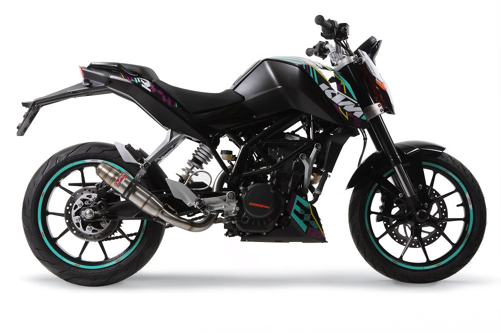 GPR exhaust Ktm Duke 200 2012-2020, Deeptone Inox, Homologated legal slip-on exhaust including removable db killer and link pipe - GPR Exhausts