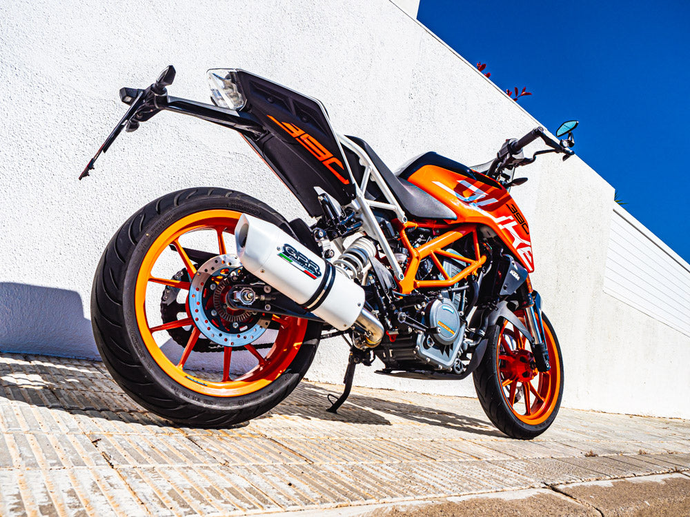 GPR exhaust Ktm Duke 390 2017-2020, Albus Evo4, Homologated legal slip-on exhaust including removable db killer and link pipe - GPR Exhausts