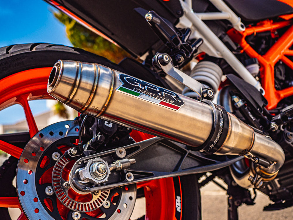 GPR exhaust Ktm Duke 250 2017-2020, Deeptone Inox, Racing slip-on exhaust including link pipe - GPR Exhausts