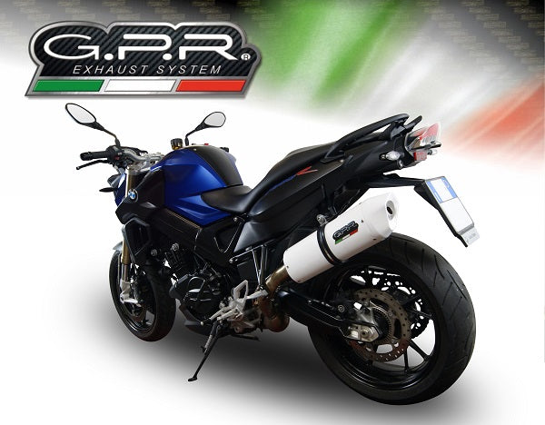 GPR exhaust Bmw F 800 R 2009-2014, Albus Ceramic, Homologated legal slip-on exhaust including removable db killer and link pipe - GPR Exhausts