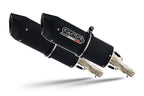 GPR exhaust Yamaha Bt Bulldog 1100 2002-2007, Furore Nero, Dual Homologated legal slip-on exhaust including removable db killers and link pipes - GPR Exhausts
