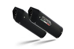 GPR exhaust Suzuki V-Strom Dl 1000 2002-2013, Furore Nero, Dual Homologated legal slip-on exhaust including removable db killers and link pipes - GPR Exhausts