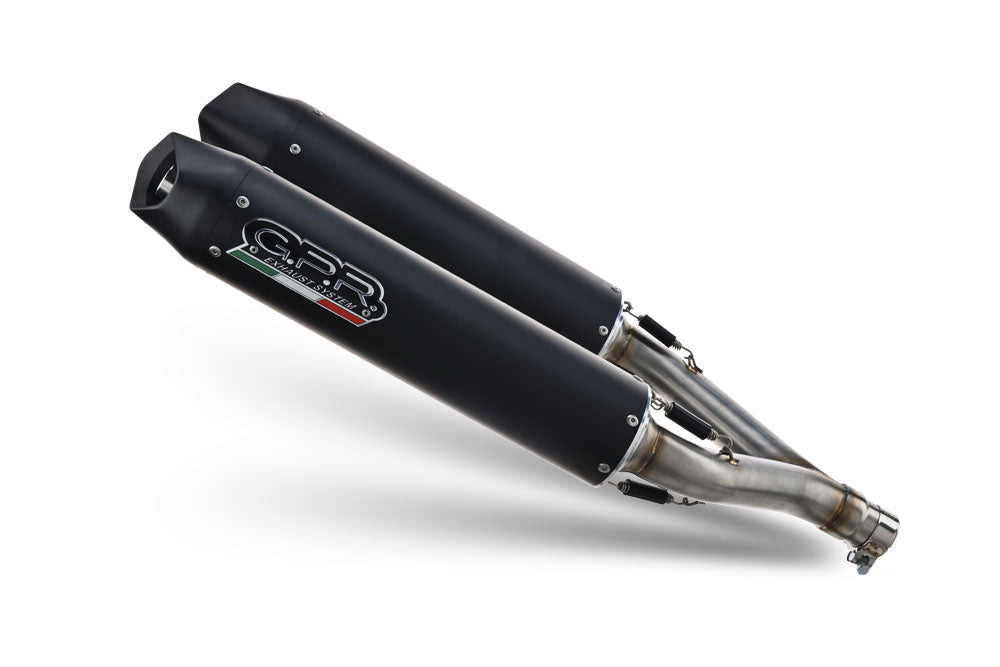 GPR exhaust Aprilia Dorsoduro 750  2008-2016, Furore Nero, Dual Homologated legal slip-on exhaust including removable db killers and link pipes - GPR Exhausts