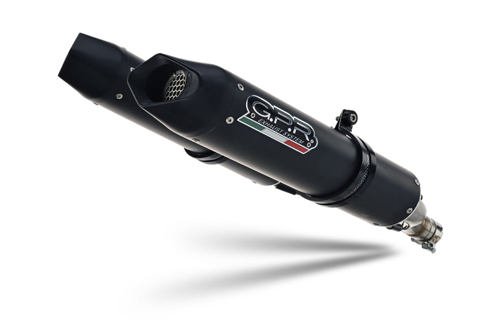 GPR exhaust Aprilia Dorsoduro 900 2017-2020, Furore Evo4 Nero, Dual Homologated legal slip-on exhaust including removable db killers and link pipes - GPR Exhausts
