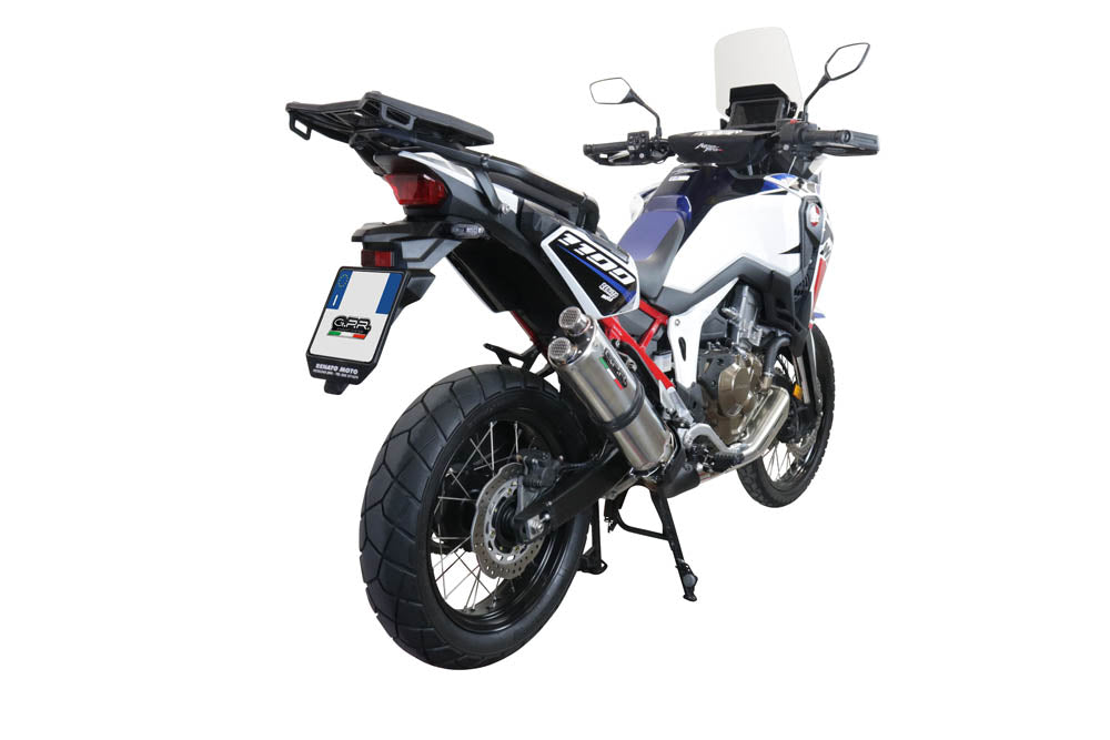 GPR exhaust Honda Crf 1000 L Africa Twin 2018-2020, Dual Inox, Homologated legal slip-on exhaust including removable db killer and link pipe - GPR Exhausts