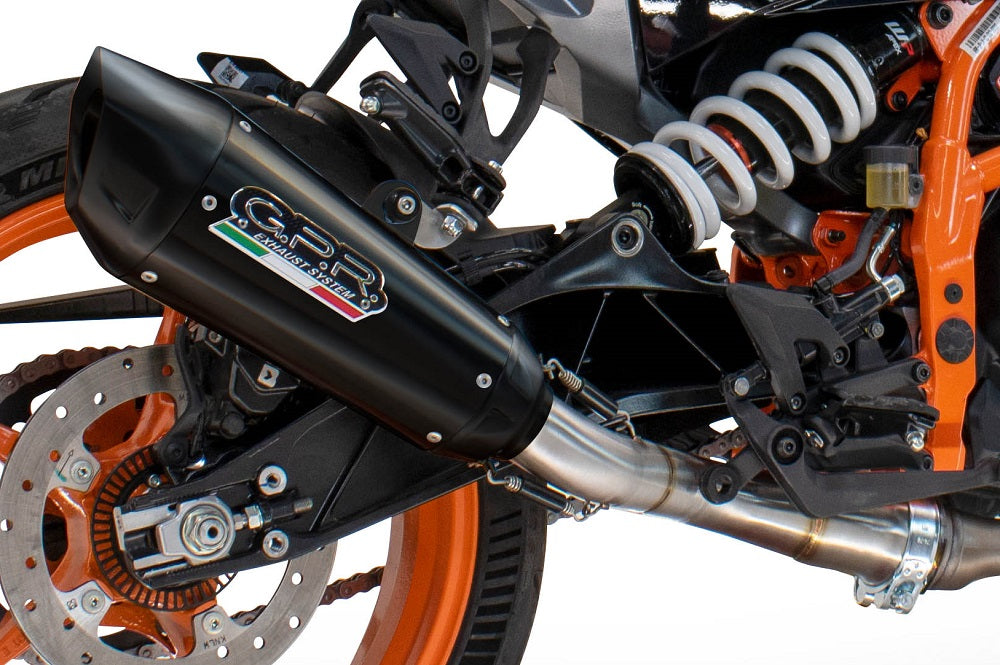 GPR exhaust Husqvarna Vitpilen 125 2024-2025, GP-Revo Black Titanium, Homologated legal slip-on exhaust including removable db killer and link pipe - GPR Exhausts
