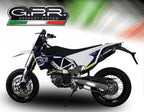GPR exhaust Husqvarna Enduro 701 2017-2020, Furore Evo4 Nero, Slip-on exhaust legal for UK and non-EU markets including link pipe and removable db kil - GPR Exhausts
