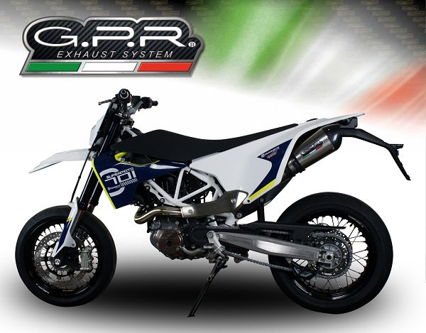 GPR exhaust Husqvarna Enduro 701 2017-2020, New Grand Prix Evo Titanium, Slip-on exhaust legal for UK and non-EU markets including link pipe and remov - GPR Exhausts