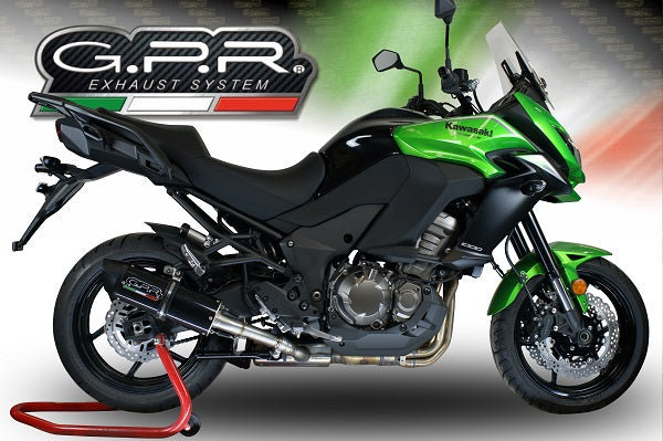 GPR exhaust Kawasaki Versys 1000 I.E. 2017-2018, Furore Evo4 Nero, Homologated legal slip-on exhaust including removable db killer and link pipe - GPR Exhausts