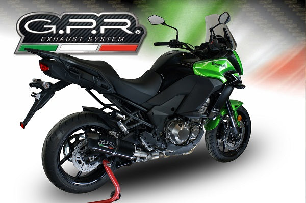 GPR exhaust Kawasaki Versys 1000 I.E. 2017-2018, Furore Evo4 Nero, Homologated legal slip-on exhaust including removable db killer and link pipe - GPR Exhausts