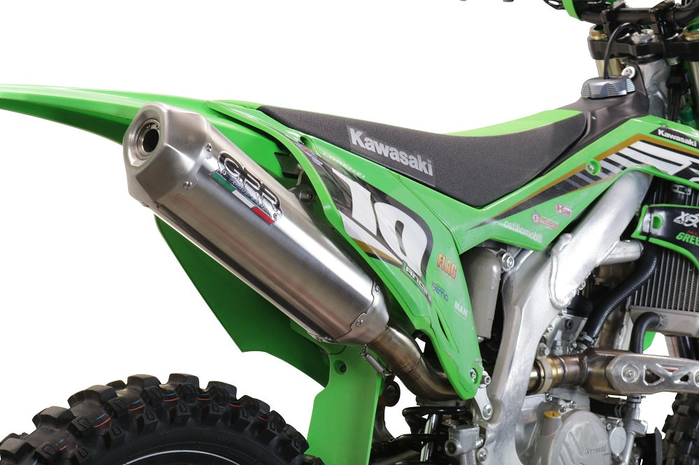 GPR exhaust Kawasaki KX 250 F 2021-2023, Pentacross Inox, Racing slip-on exhaust, including link pipe and removable db killer/spark arrestor - GPR Exhausts