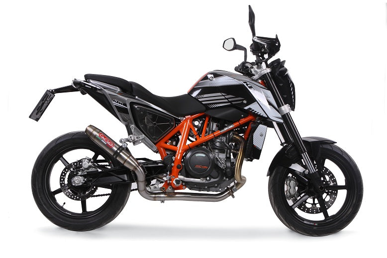GPR exhaust Ktm Duke 690 2017-2020, Deeptone Inox, Homologated legal slip-on exhaust including removable db killer and link pipe - GPR Exhausts