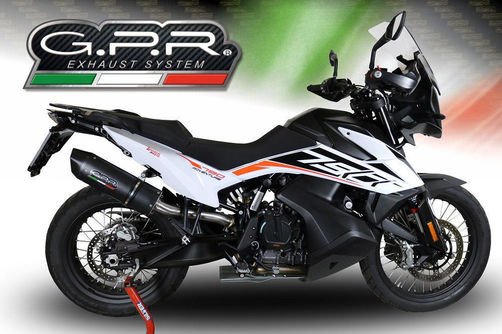 GPR exhaust Ktm Adventure 790 2021-2024, Furore Evo4 Nero, Homologated legal slip-on exhaust including removable db killer and link pipe - GPR Exhausts