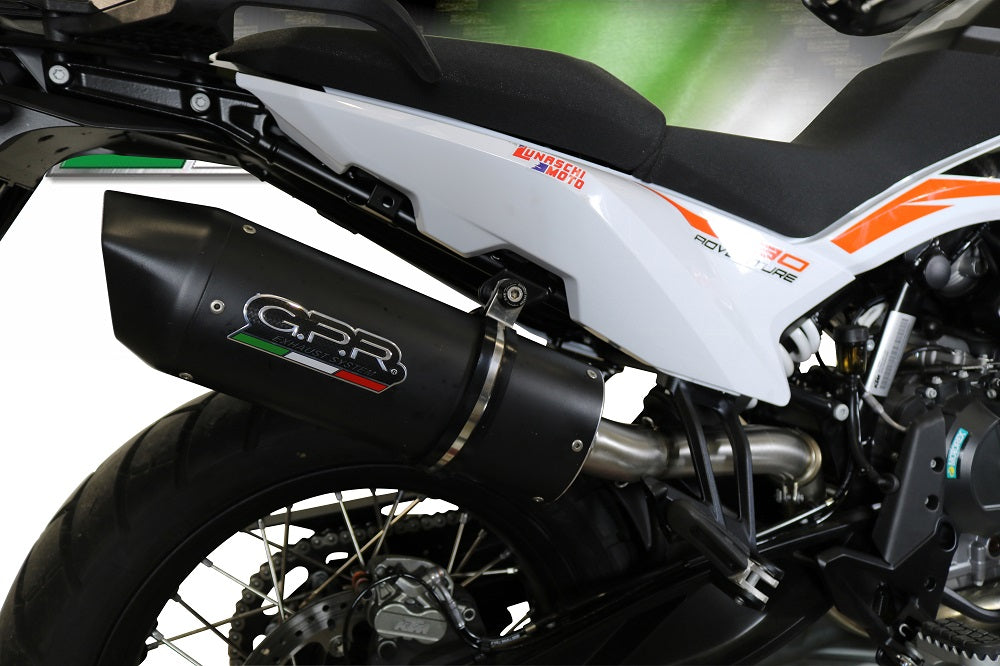 GPR exhaust Ktm Adventure 790 2021-2024, Furore Evo4 Nero, Homologated legal slip-on exhaust including removable db killer and link pipe - GPR Exhausts