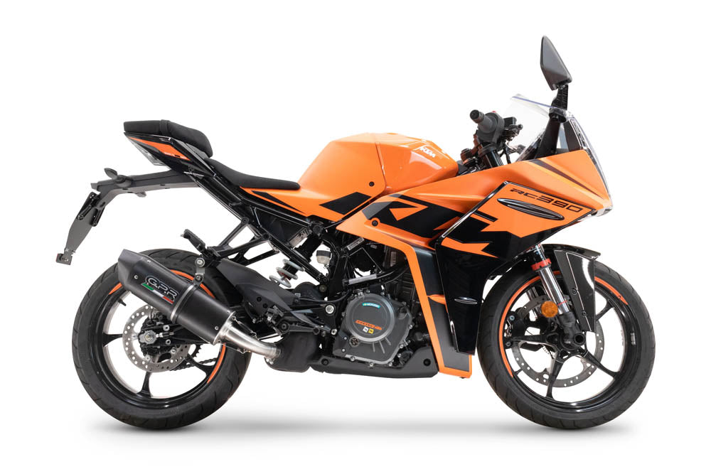 GPR exhaust Ktm Rc 390 2022-2024, Furore Nero, Racing slip-on exhaust including link pipe and removable dbkiller - GPR Exhausts
