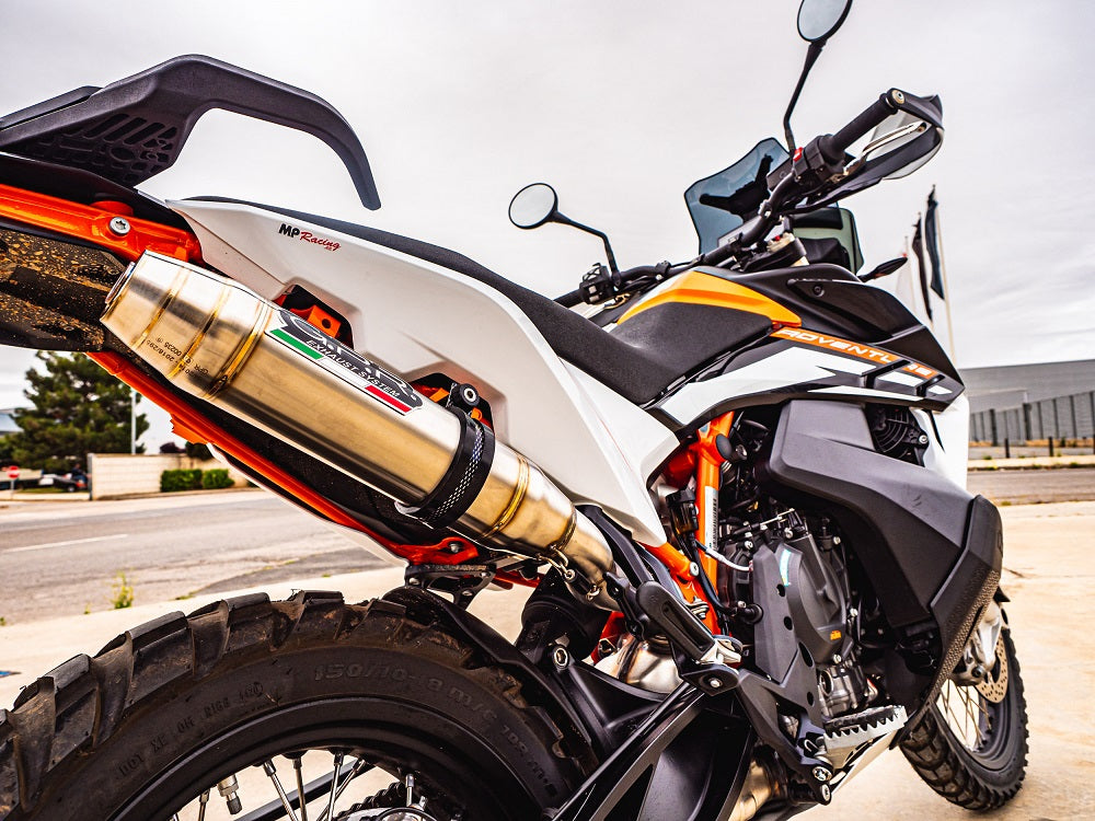 GPR exhaust Ktm Adventure 890 2020-2024, Deeptone Inox, Homologated legal slip-on exhaust including removable db killer and link pipe - GPR Exhausts