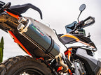 GPR exhaust Ktm Adventure 890 2021-2024, Dual Poppy, Homologated legal slip-on exhaust including removable db killer and link pipe - GPR Exhausts