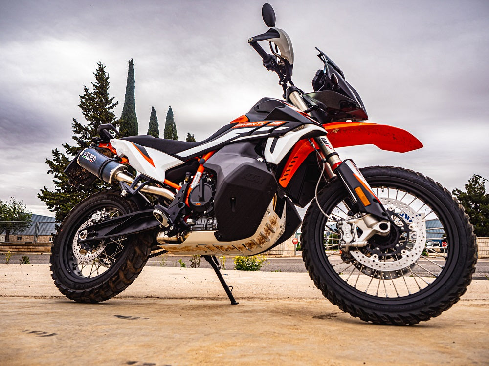 GPR exhaust Ktm Adventure 890 2021-2024, Dual Poppy, Homologated legal slip-on exhaust including removable db killer and link pipe - GPR Exhausts