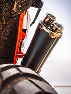 GPR exhaust Ktm Adventure 890 2021-2024, Dual Poppy, Homologated legal slip-on exhaust including removable db killer and link pipe - GPR Exhausts