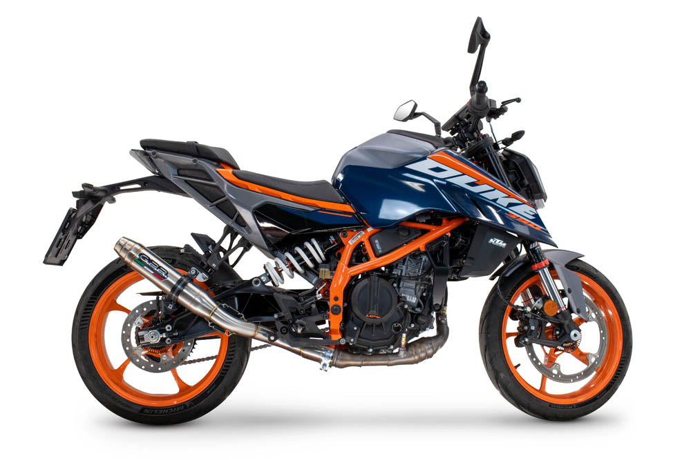 GPR exhaust Ktm Duke 200 2024-2025, Deeptone Inox, Homologated legal slip-on exhaust including removable db killer and link pipe - GPR Exhausts