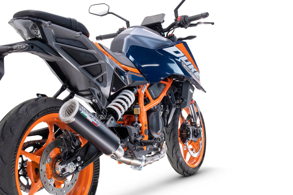 GPR exhaust Ktm Duke 250 2024-2025, M3 Black Titanium, Homologated legal slip-on exhaust including removable db killer and link pipe - GPR Exhausts