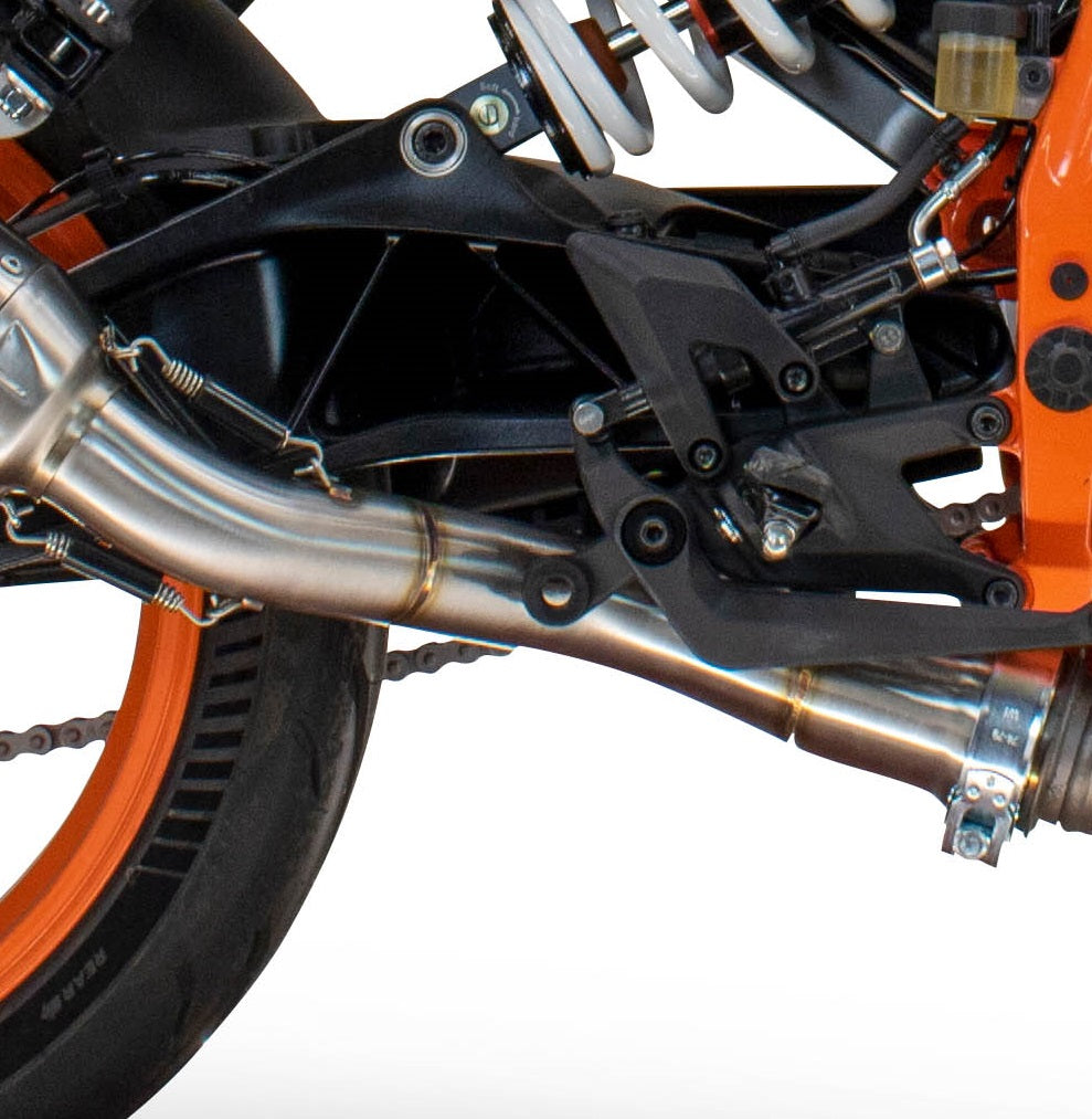 GPR exhaust Ktm Duke 250 2024-2025, Deeptone Inox, Homologated legal slip-on exhaust including removable db killer and link pipe - GPR Exhausts