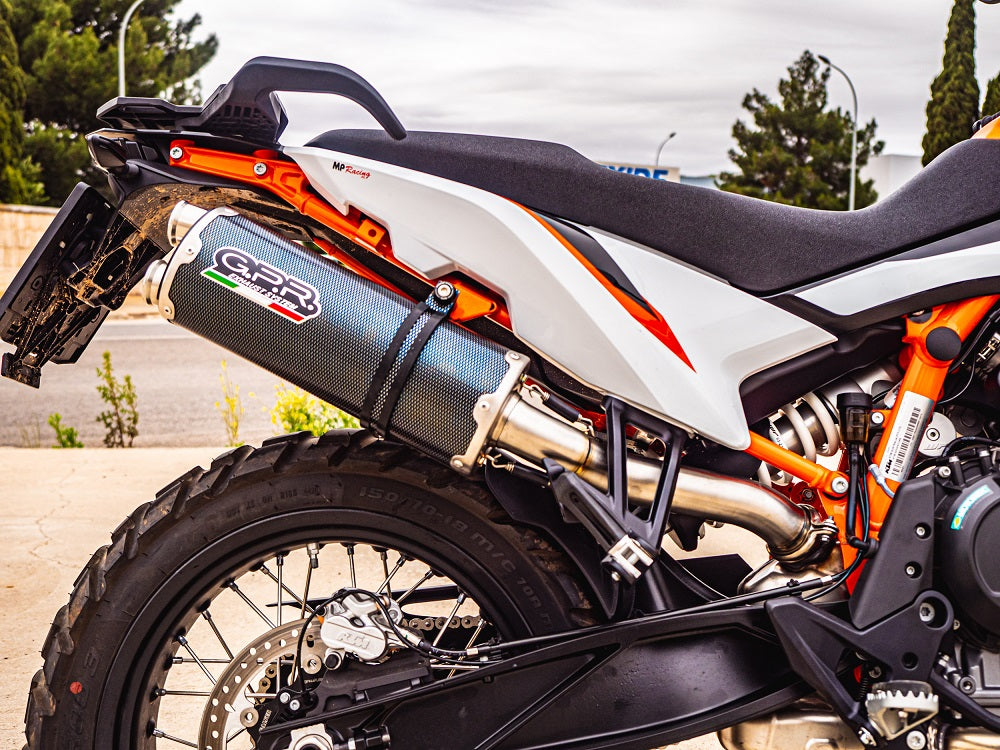 GPR exhaust Ktm Duke 890 2021-2024, Dual Poppy, Homologated legal slip-on exhaust including removable db killer and link pipe - GPR Exhausts