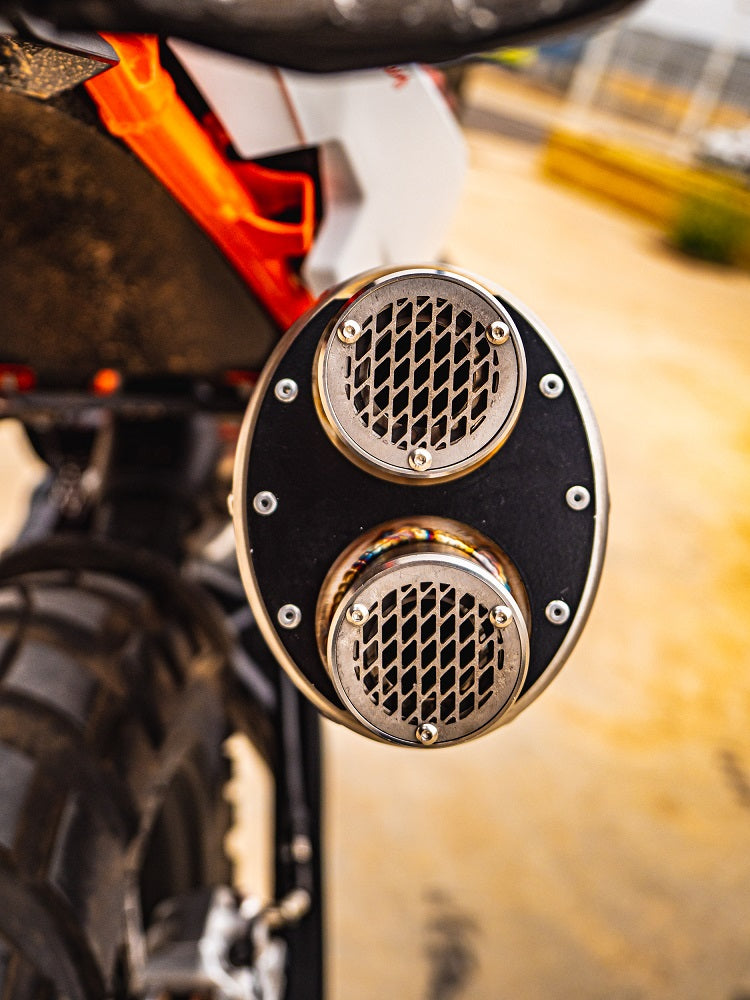 GPR exhaust Ktm Duke 890 2021-2024, Dual Poppy, Homologated legal slip-on exhaust including removable db killer and link pipe - GPR Exhausts