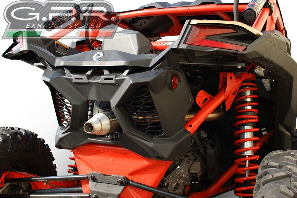 GPR exhaust Can Am Maverick X3 Turbo Buggy 2017-2024, Deeptone Atv, Homologated legal slip-on exhaust including removable db killer and link pipe - GPR Exhausts