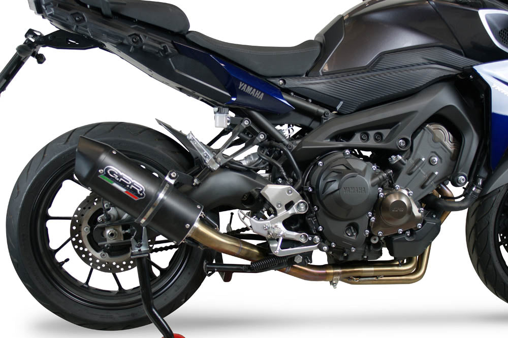 GPR exhaust Yamaha Mt-09 Tracer 900 2017-2020, Furore Evo4 Nero, full system exhaust legal for UK and non-EU countries including removable db killer - GPR Exhausts