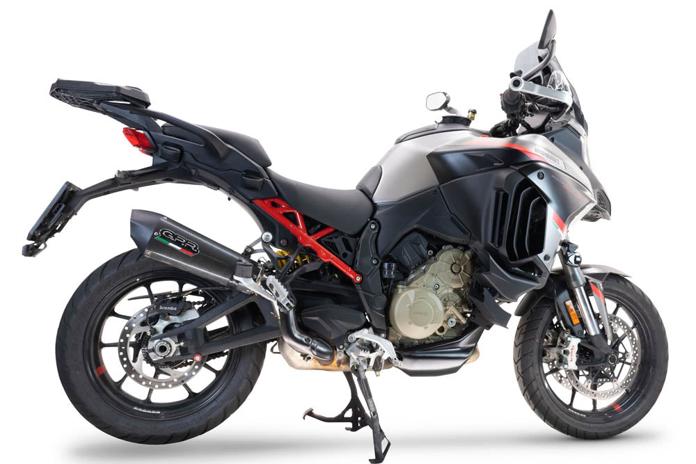 GPR exhaust Ducati Multistrada V4 Rally 2023-2024, New Grand Prix Evo Poppy, Homologated legal slip-on exhaust including removable db killer and link - GPR Exhausts