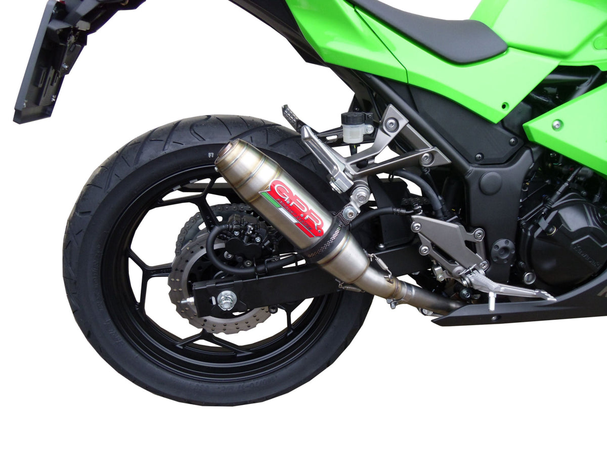 GPR exhaust Kawasaki Ninja 300 R  2012-2017, Deeptone Inox, Homologated legal slip-on exhaust including removable db killer and link pipe - GPR Exhausts