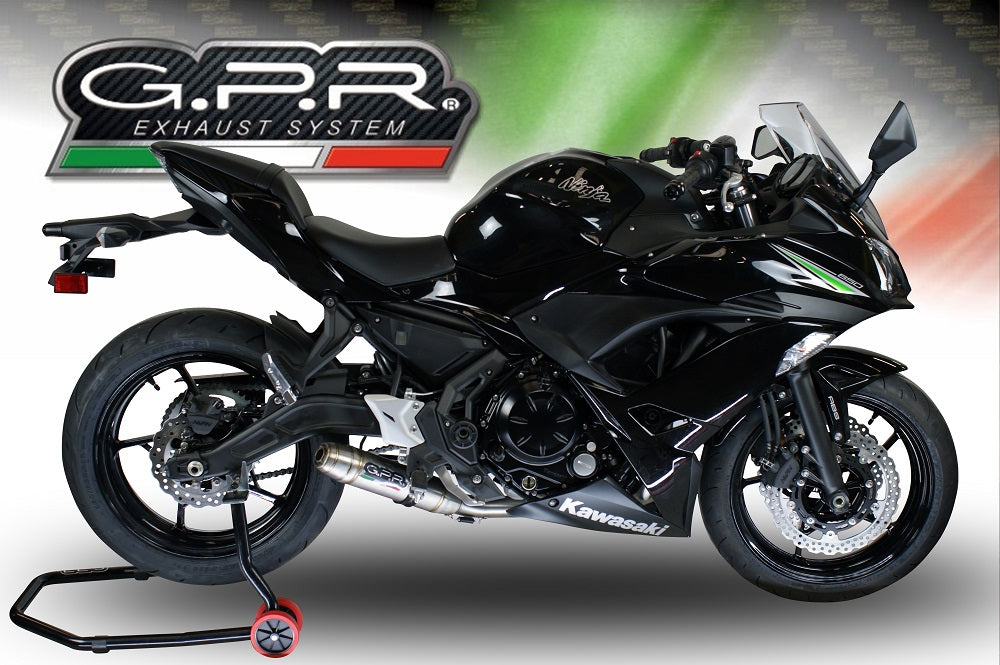 GPR exhaust Kawasaki Ninja 650 2021-2022, Deeptone Inox, full system exhaust legal for UK and non-EU countries including removable db killer - GPR Exhausts