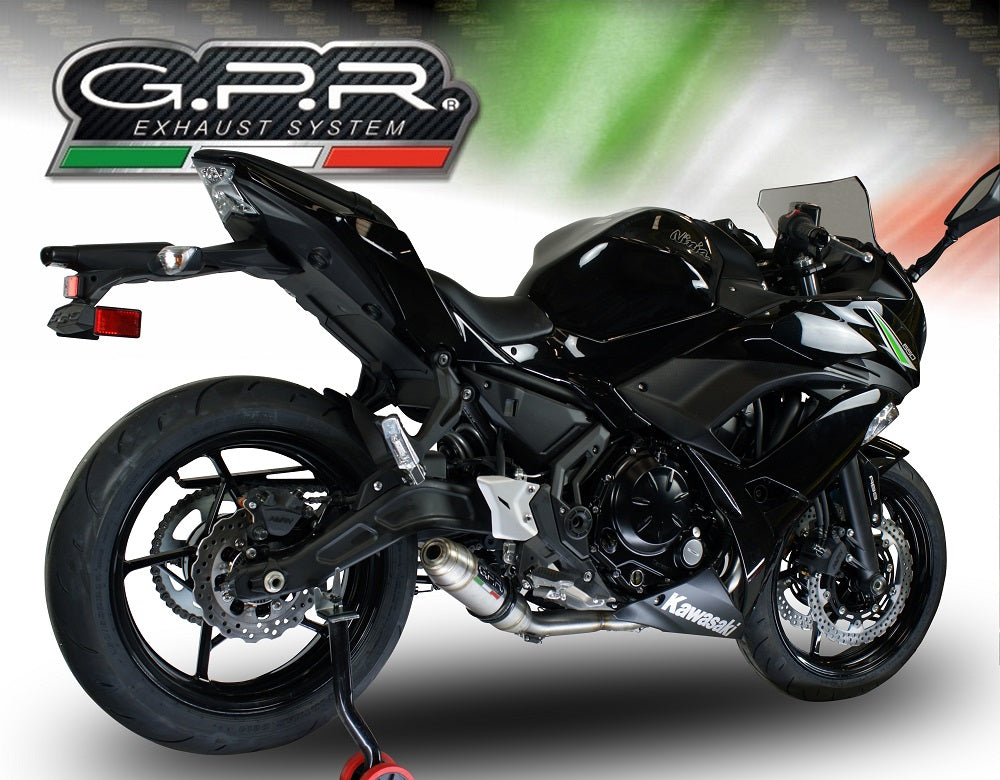 GPR exhaust Kawasaki Ninja 650 2021-2022, Deeptone Inox, full system exhaust legal for UK and non-EU countries including removable db killer - GPR Exhausts
