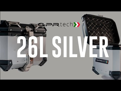 GPR Tech Alpi-Tech 26L Aluminium Top Case with Specific Fitting Plate - BMW G 310 GS (2017–2021) - Silver - video 1