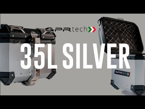 GPR Tech Alpi-Tech 35L Aluminium Top Case with Specific Fitting Plate - Aprilia Tuareg 660 (2021–2024) - Silver - video 2