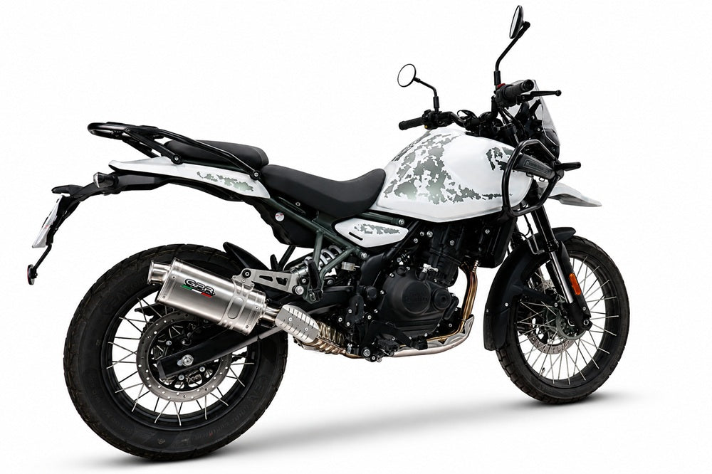 GPR exhaust Royal Enfield Guerrilla 450  2024-2025, Dune Triovale Titanio, Homologated legal slip-on exhaust including removable db killer and link pi - GPR Exhausts