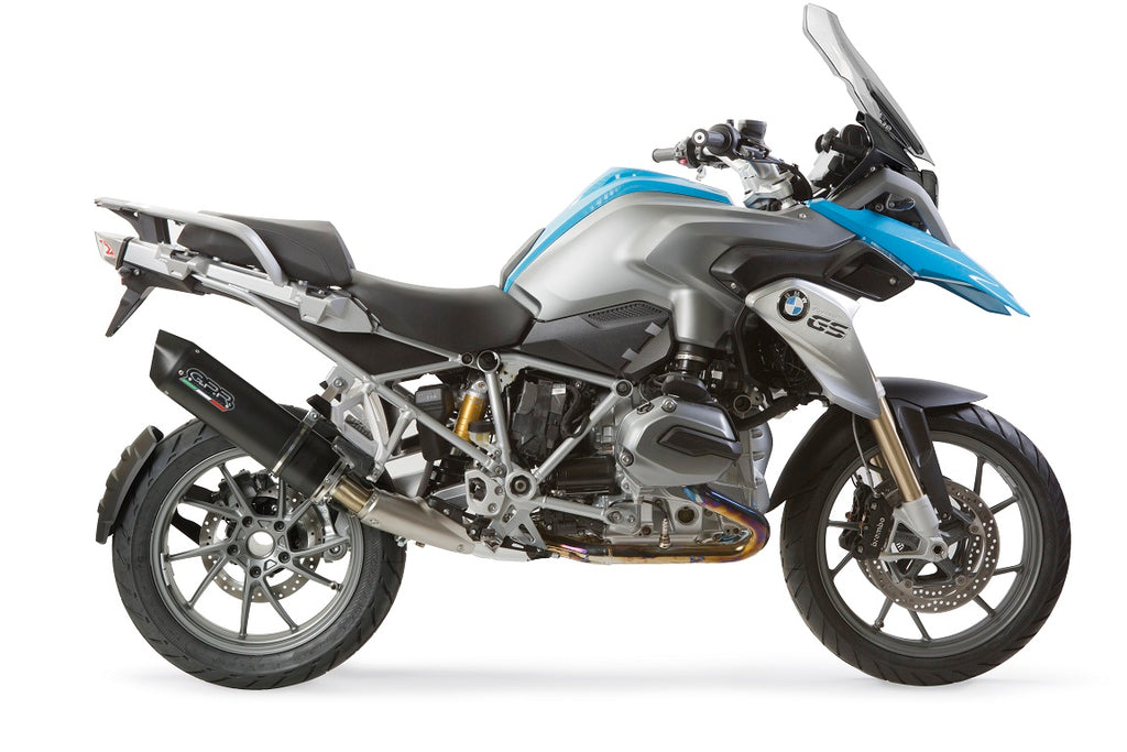 GPR exhaust Bmw R 1200 Gs 2017-2018, Furore Evo4 Nero, Homologated legal slip-on exhaust including removable db killer and link pipe - GPR Exhausts
