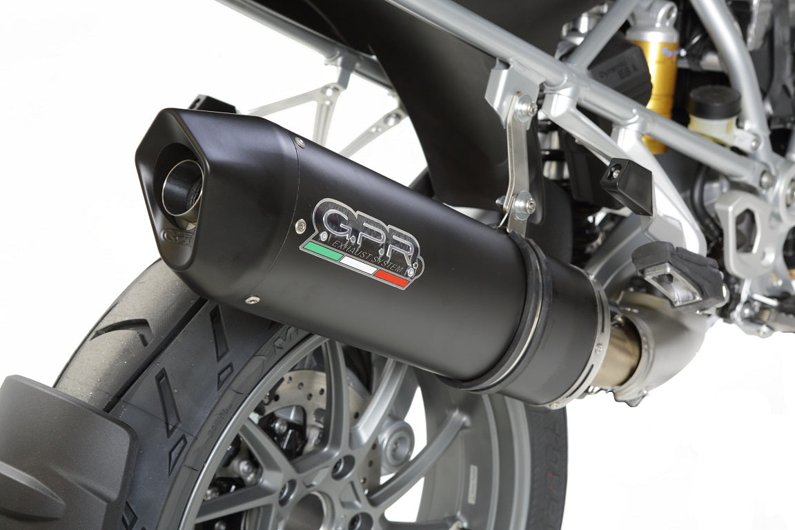 GPR exhaust Bmw R 1200 Gs 2017-2018, Furore Evo4 Nero, Homologated legal slip-on exhaust including removable db killer and link pipe - GPR Exhausts