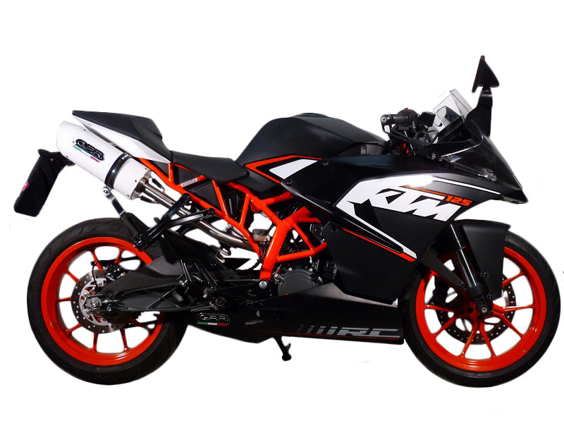 GPR exhaust Ktm Rc 200 2014-2021, Albus Ceramic, Homologated legal slip-on exhaust including removable db killer and link pipe - GPR Exhausts