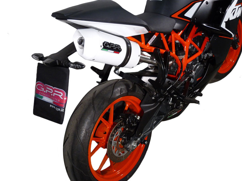 GPR exhaust Ktm Duke 200 2012-2020, Albus Ceramic, Homologated legal slip-on exhaust including removable db killer and link pipe - GPR Exhausts