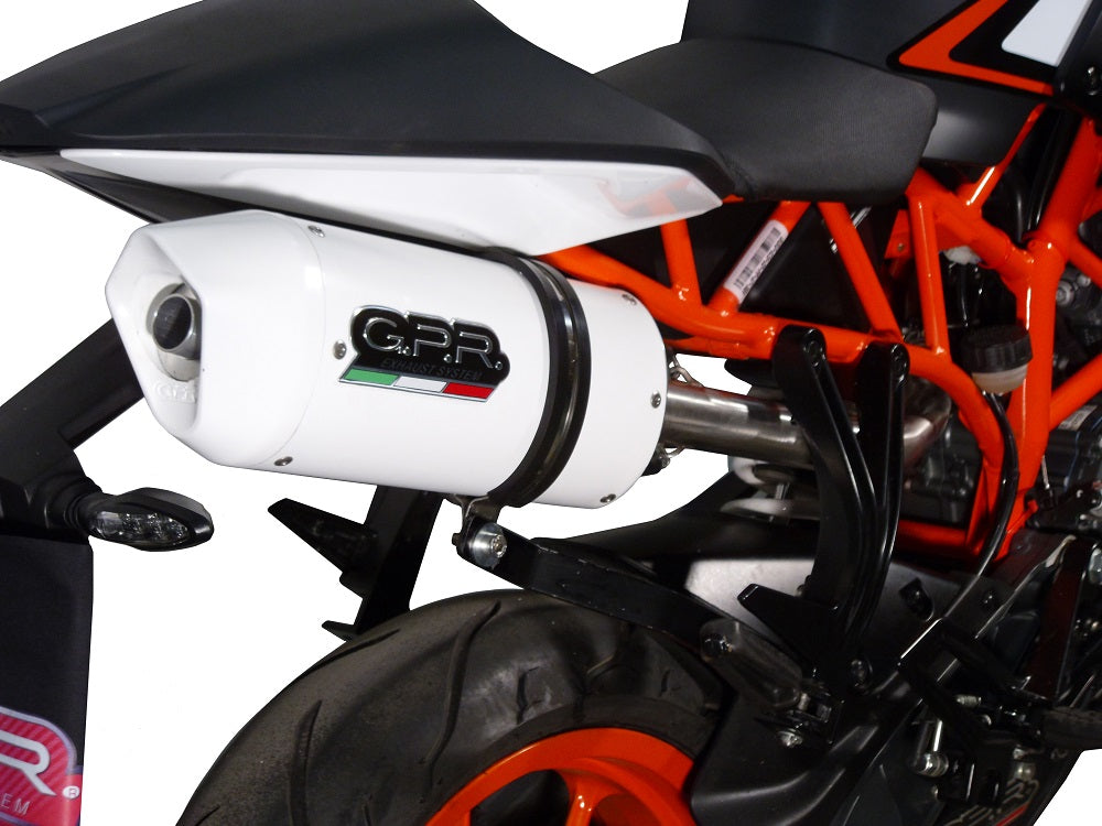 GPR exhaust Ktm Duke 200 2012-2020, Albus Ceramic, Homologated legal slip-on exhaust including removable db killer and link pipe - GPR Exhausts
