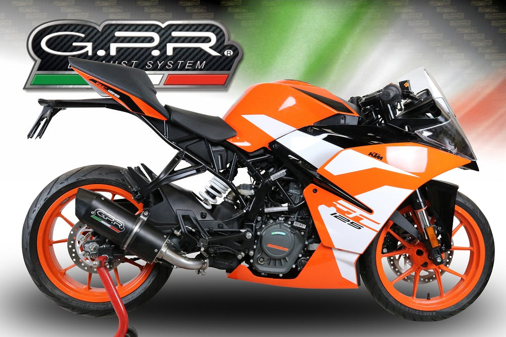 GPR exhaust Ktm Rc 125 2017-2020, Furore Nero, Racing slip-on exhaust including link pipe - GPR Exhausts