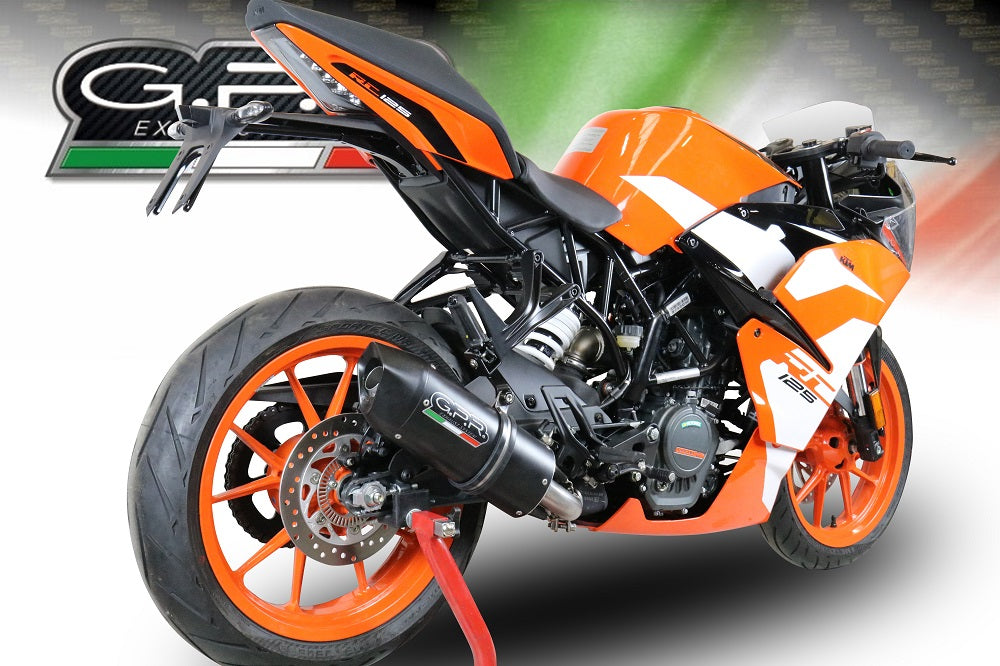 GPR exhaust Ktm Rc 125 2017-2020, Furore Nero, Racing slip-on exhaust including link pipe - GPR Exhausts