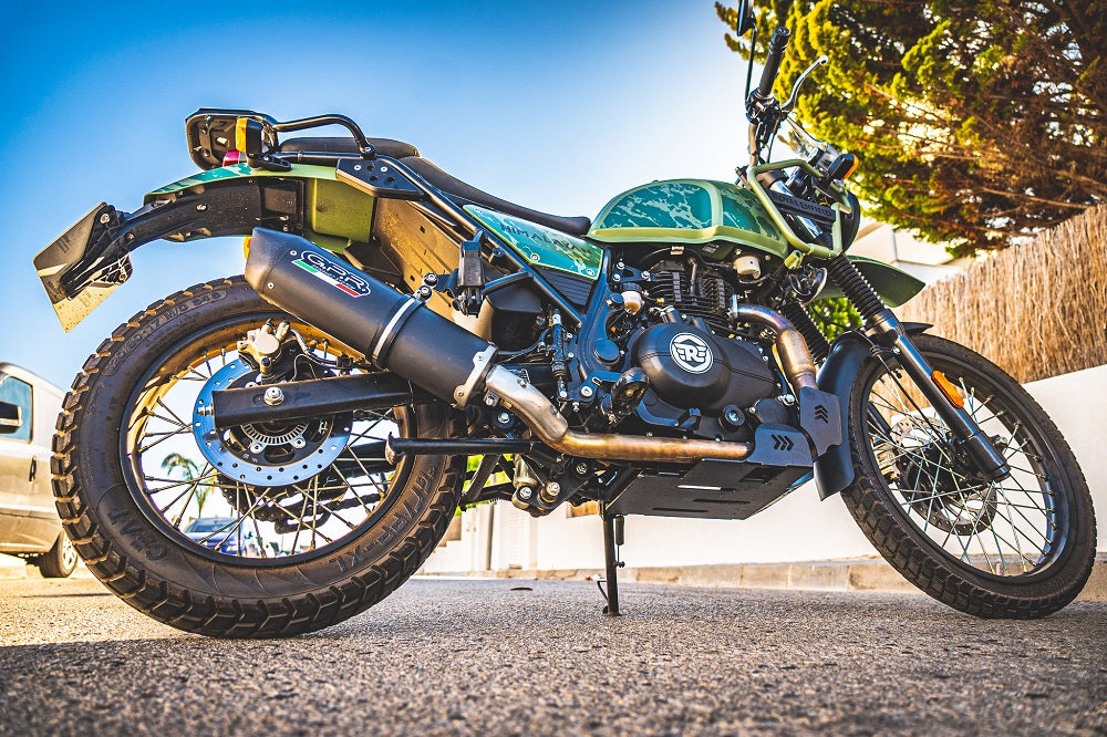 GPR exhaust Royal Enfield Himalayan 410 DIAM 42.5 2017-2020, Furore Nero, Racing slip-on exhaust including link pipe - GPR Exhausts
